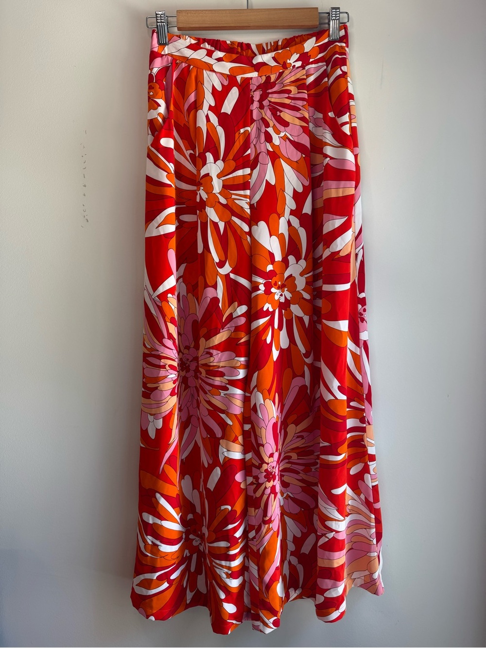 Traffic Red, Pink & Orange Wide-Leg Palazzo Pants